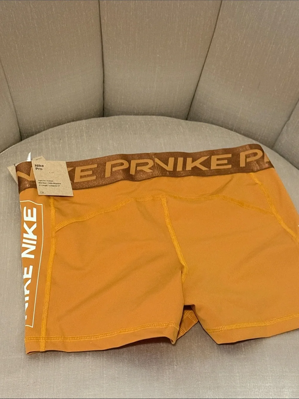 Nike Pro Matching Set Bronze Gold Cross Back Sports Bra L & Shorts M